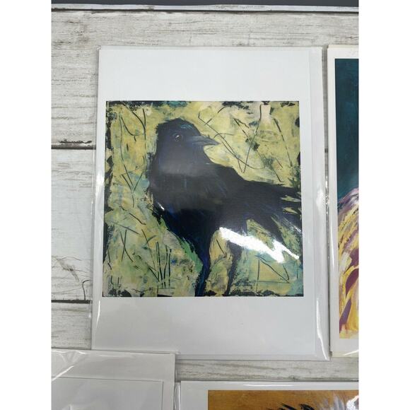 Lot of 5 ART Greeting Cards Roosters Crows Dog Art by Terry MacDonald W/Envelope - Picture 7 of 12